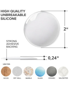 Topes de Puerta X-Protector 5.08 cm - 6 Piezas Silicona Transparente 2