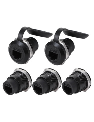 5 Conectores RJ45 Cat6 Montaje en Panel Impermeables ANMBEST