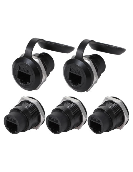 5 Conectores RJ45 Cat6 Montaje en Panel Impermeables ANMBEST