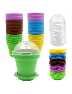 25 Macetas de Vivero ESTRELLA PURPURA para Plantas Suculentas