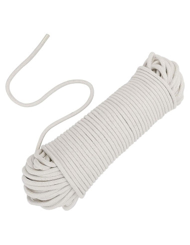 Cuerda de Algodón Natural ZOENHOU 50 m 6.35 mm Blanca