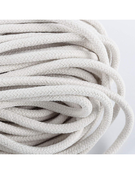 Cuerda de Algodón Natural ZOENHOU 50 m 6.35 mm Blanca