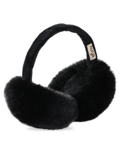 Aurya Orejeras de Peluche Plegables para Mujeres - Negro