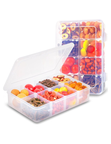 Contenedor de Snacks AQSXO 8 Compartimentos Reutilizable 284g