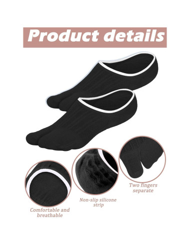 Geyoga 6 Pares Calcetines Tabi de Algodón para Mujeres