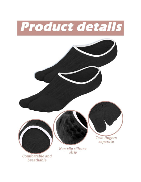 Geyoga 6 Pares Calcetines Tabi de Algodón para Mujeres