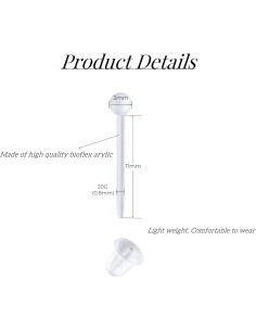 Pendientes de plástico hipoalergénicos Fectas 3mm 80pcs 2