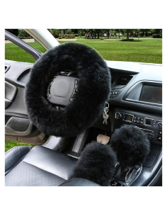 Funda de Volante de Lana Ziciner 3 Piezas 38 cm Negro