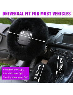 Funda de Volante de Lana Ziciner 3 Piezas 38 cm Negro 2