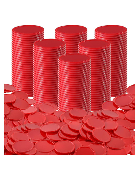 Fichas de Bingo Coopay 1000 Piezas 2,54 cm Rojas Fichas de Bingo Coopay 1000 Piezas 2,54 cm Rojas