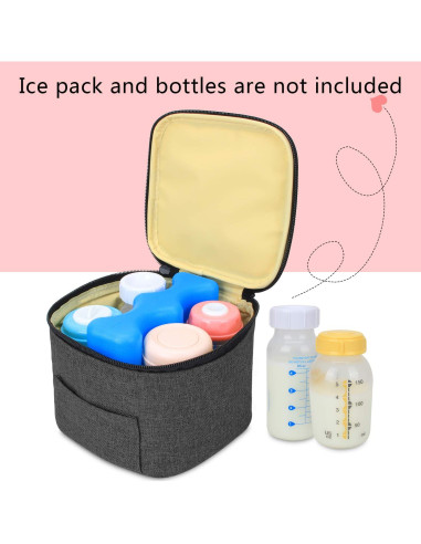 Bolsa de Enfriamiento de Leche Materna Luxja Negra - Capacidad 4 Botellas 120-150 ml