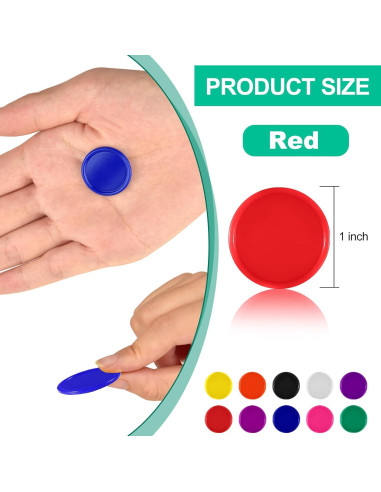 Fichas de Bingo Coopay 1000 Piezas 2,54 cm Rojas