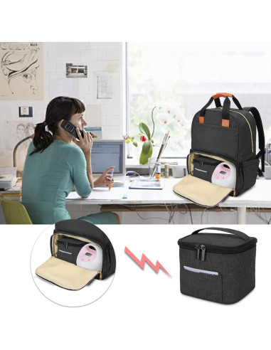 Bolsa de Enfriamiento de Leche Materna Luxja Negra - Capacidad 4 Botellas 120-150 ml