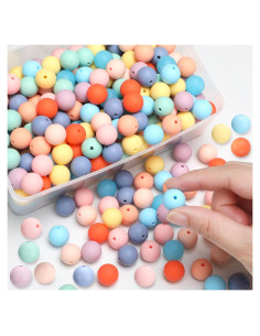 Lyrow 500 Perlas Redondas de Silicona Coloridas 15 mm para Manualidades