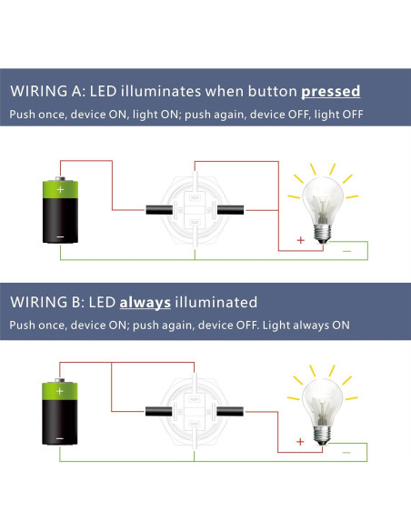 Interruptor pulsador LED aluminio 12-24V 20A IP67 Azul 16mm