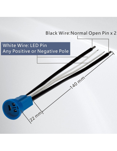 Interruptor pulsador LED aluminio 12-24V 20A IP67 Azul 16mm