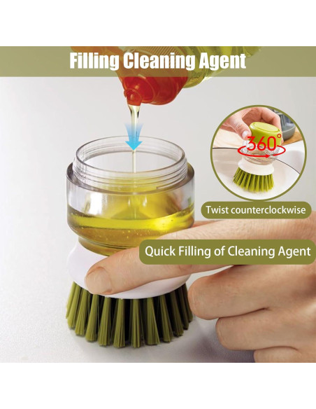 Dispensador de Jabón UGWKivd con Cepillo y Soporte - Gris