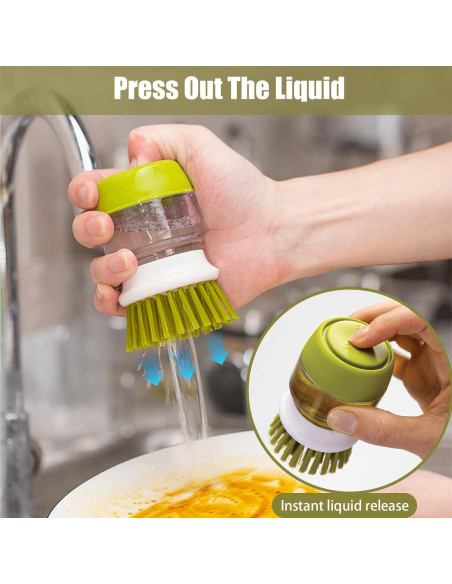 Dispensador de Jabón UGWKivd con Cepillo y Soporte - Gris