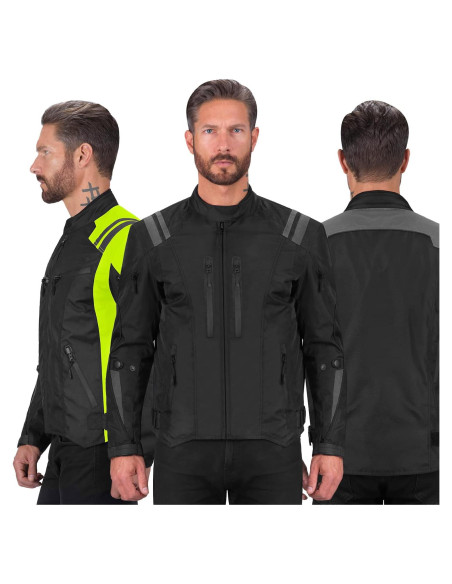 Chaqueta de Motocicleta Viking Cycle Ironborn para Hombres - 4 Estaciones