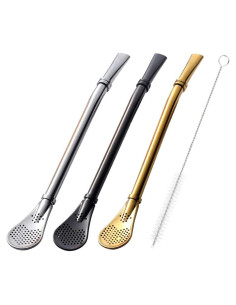 Bombillas de Acero Inoxidable Beruth para Yerba Mate - 3 Piezas