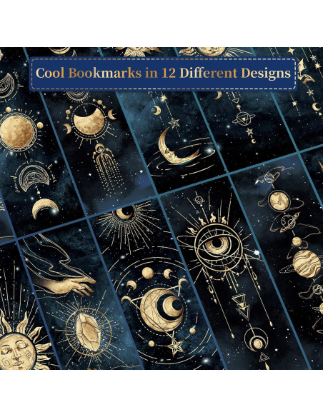 12 Marcadores de Libros Anseal Cielo Nocturno 5x15cm