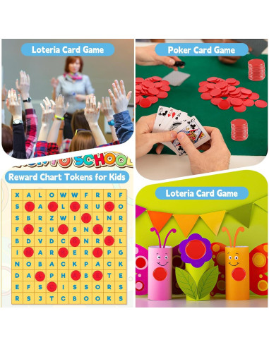 Fichas de Bingo Coopay 1000 Piezas 2,54 cm Rojas