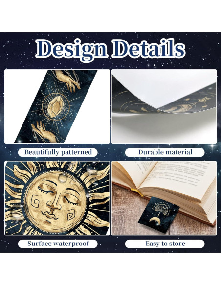 12 Marcadores de Libros Anseal Cielo Nocturno 5x15cm