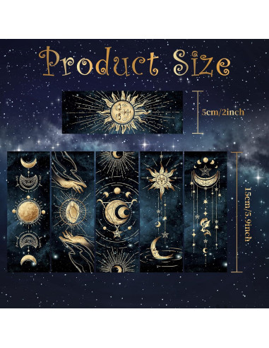 12 Marcadores de Libros Anseal Cielo Nocturno 5x15cm