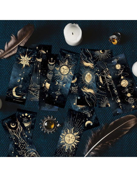 12 Marcadores de Libros Anseal Cielo Nocturno 5x15cm