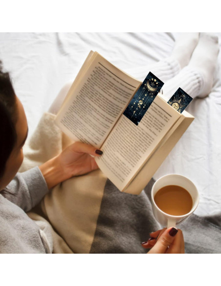 12 Marcadores de Libros Anseal Cielo Nocturno 5x15cm