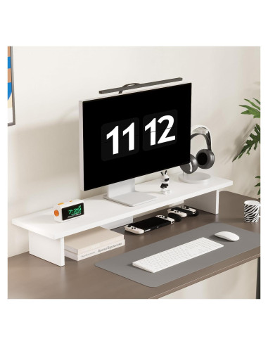 Soporte Elevado para Monitor LA QUEENIE con Luz LED Blanco