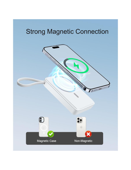 Banco de Poder Magnético Miady 10000mAh Carga Rápida 35W