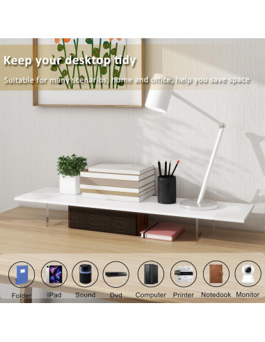 Soporte Elevado para Monitor LA QUEENIE con Luz LED Blanco