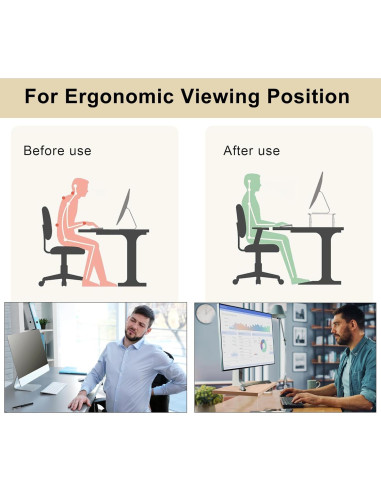 Soporte Elevado para Monitor LA QUEENIE con Luz LED Blanco