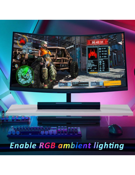 Soporte Elevado para Monitor LA QUEENIE con Luz LED Blanco