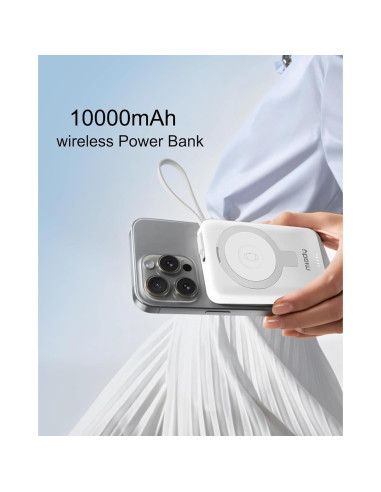 Banco de Poder Magnético Miady 10000mAh Carga Rápida 35W
