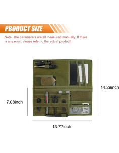 Organizador de Visera Solar Táctico ZIMISI 36.3x34.9cm Verde Militar 2