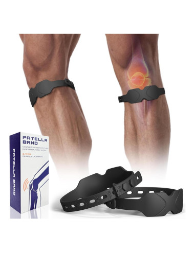 Correa Ajustable para Rodilla CJing - Soporte Tendón Patelar Negro