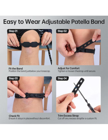 Correa Ajustable para Rodilla CJing - Soporte Tendón Patelar Negro