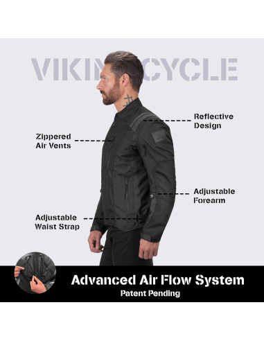 Chaqueta de Motocicleta Viking Cycle Ironborn para Hombres - 4 Estaciones