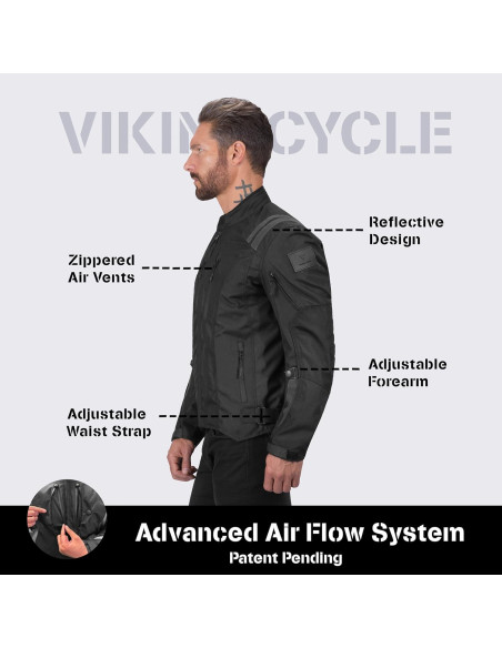Chaqueta de Motocicleta Viking Cycle Ironborn para Hombres - 4 Estaciones