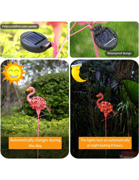 Luz Solar de Flamenco Domysmart para Jardín 109 cm LED Colores