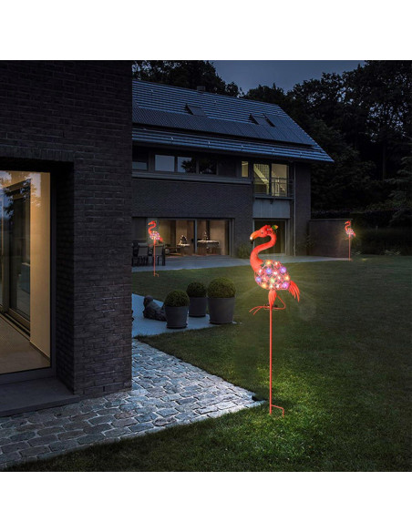 Luz Solar de Flamenco Domysmart para Jardín 109 cm LED Colores