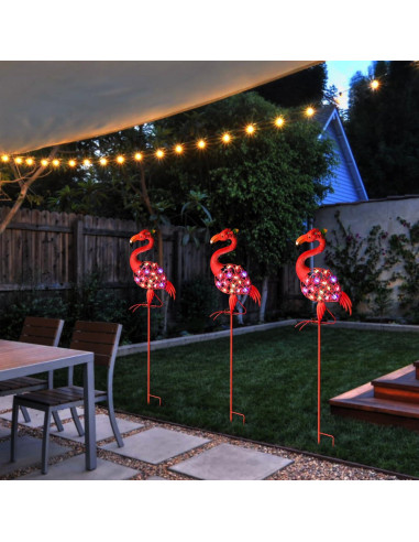 Luz Solar de Flamenco Domysmart para Jardín 109 cm LED Colores