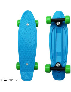 Mini Skateboard SK8MEMO Azul 43 cm para Niños Principiantes 2