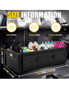 Organizador de Maletero MIKKUPPA con Nevera 100L Plegable Negro 2