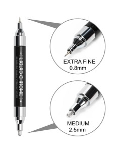 Marcador Cromado Líquido ZEYAR con Puntas Dobles 0.7mm y 2mm 2