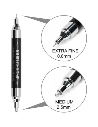 Marcador Cromado Líquido ZEYAR con Puntas Dobles 0.7mm y 2mm
