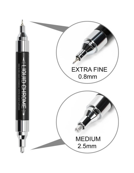 Marcador Cromado Líquido ZEYAR con Puntas Dobles 0.7mm y 2mm