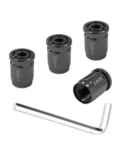 4 Tapones de Válvula de Neumático Gasedin con Bloqueo Negro